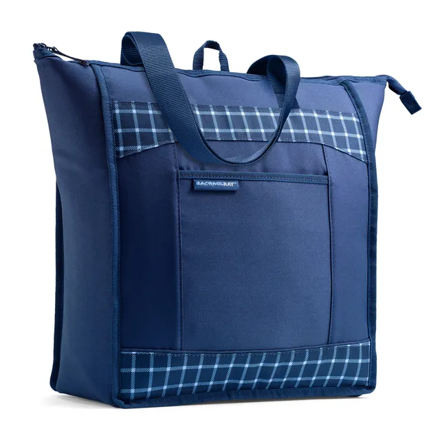rachael-ray-chillout-insulated-cooler-tote-bag-navy-gingham-triple-tek-thermal-c image 1