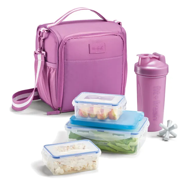 fit-fresh-bree-meal-prep-lunch-bag-with-lunch-kit-mauve-6-piece-insulated-meal-p image 1
