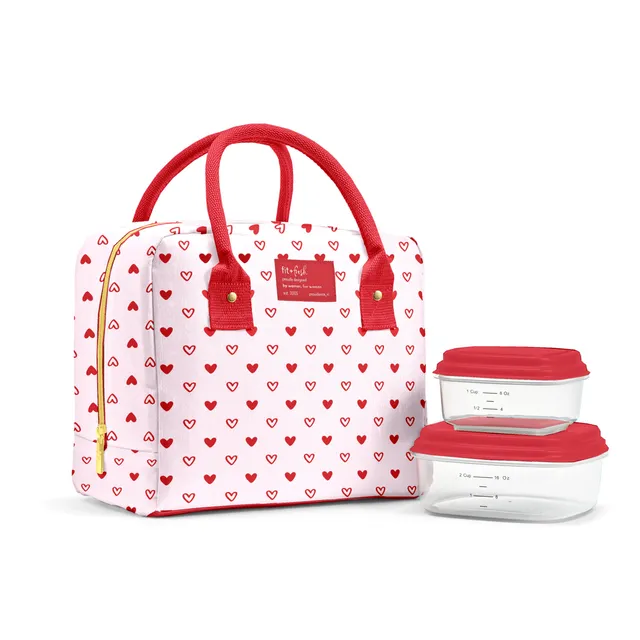 fit-fresh-bloomington-lunch-bag-with-lunch-kit-red-hearts-insulated-lunch-bag-wi image 1