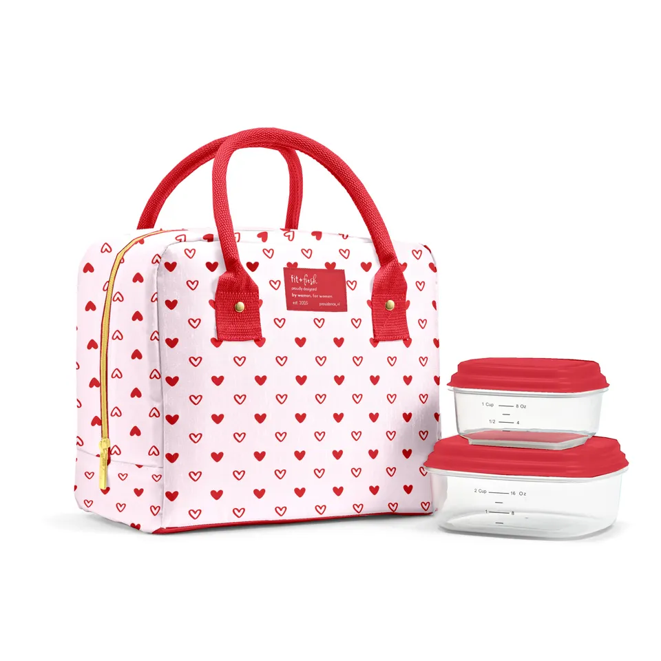 fit-fresh-bloomington-lunch-bag-with-lunch-kit-red-hearts-insulated-lunch-bag-wi image 1
