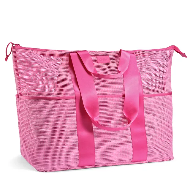 fit-fresh-the-shore-thing-xl-marine-grade-mesh-beach-bag-flamingo-pink image 1