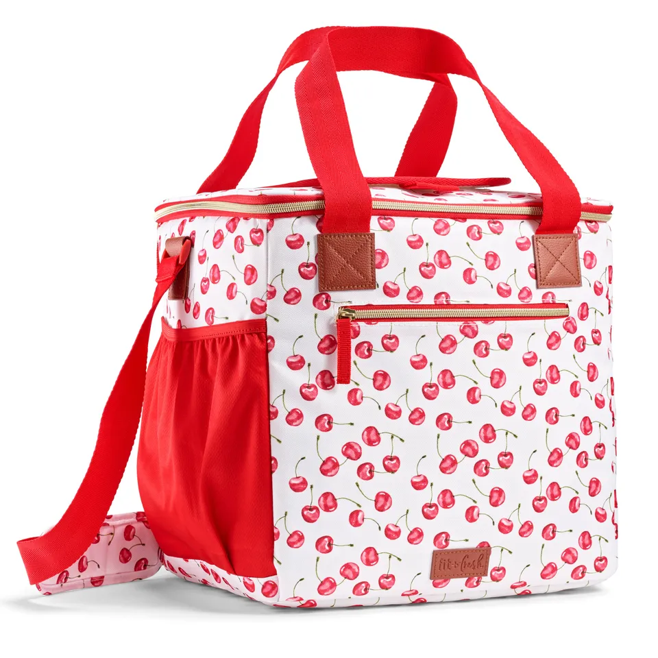 fit-fresh-regatta-24-can-soft-cooler-cherries-insulated-leak-resistant-soft-side image 1