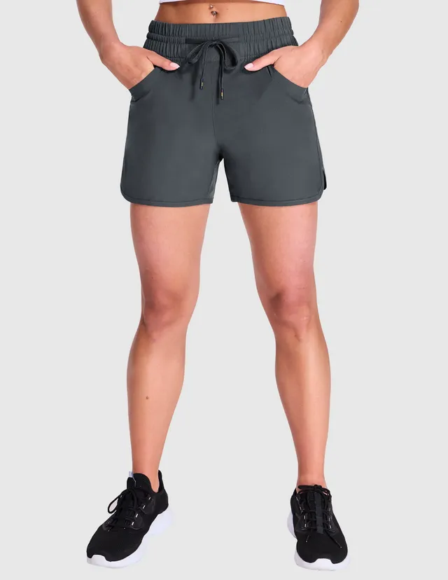 mier-women-s-pacelite-4-split-running-shorts-with-built-in-liner-and-adjustable- image 1