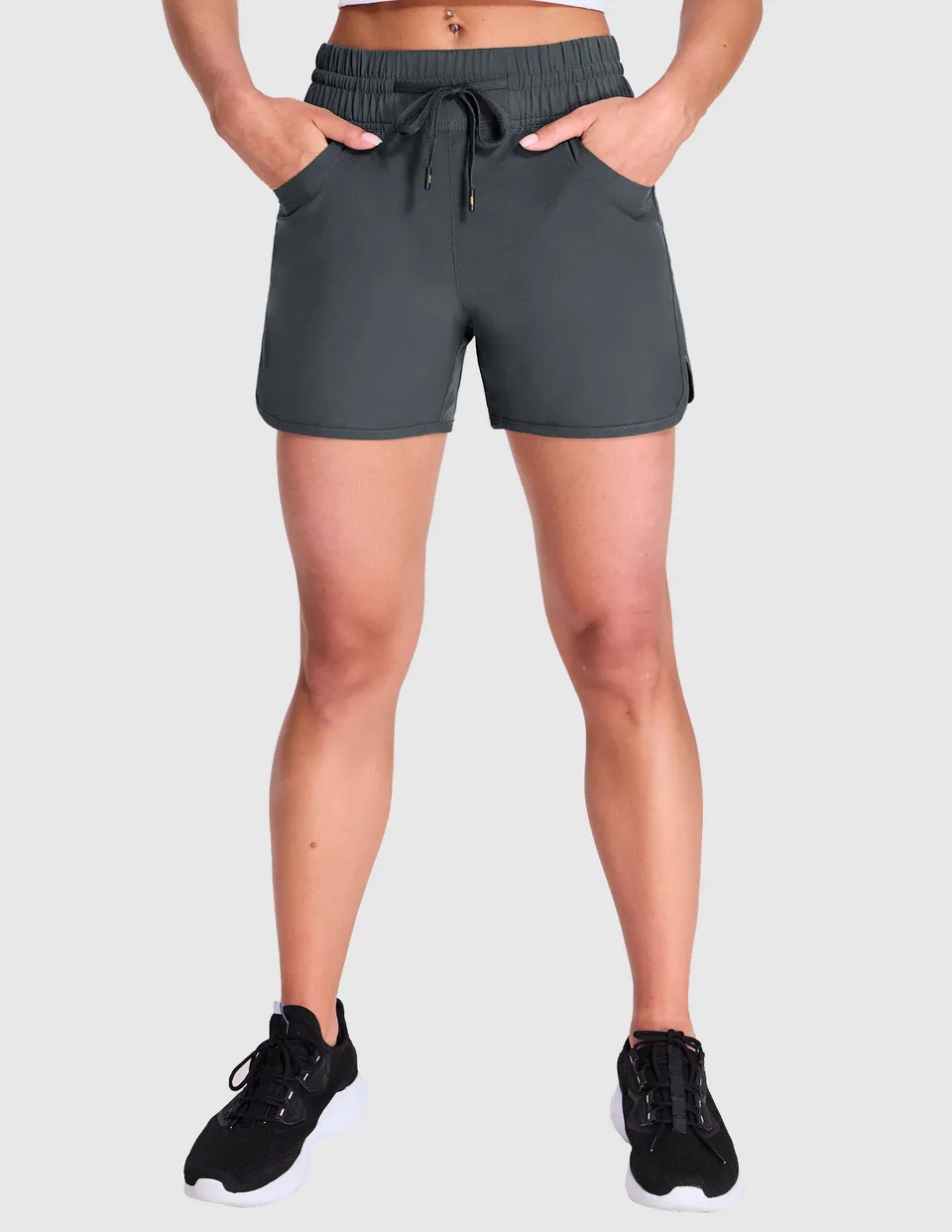 mier-women-s-pacelite-4-split-running-shorts-with-built-in-liner-and-adjustable- image 1