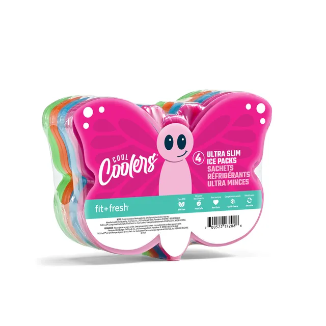 fit-fresh-cool-coolers-kids-shaped-ice-packs-butterfly-ultra-thin-reusable-lunch image 1