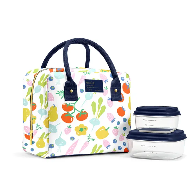 fit-fresh-bloomington-lunch-bag-with-lunch-kit-fruits-veggies-insulated-lunch-ba image 1