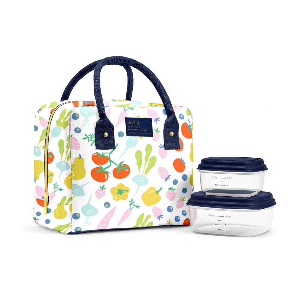 fit-fresh-bloomington-lunch-bag-with-lunch-kit-fruits-veggies-insulated-lunch-ba image 1