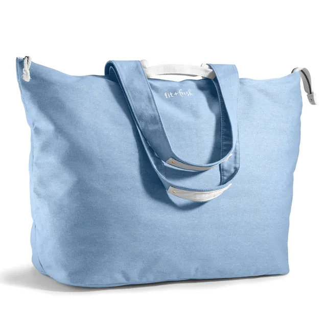 fit-fresh-all-the-things-xl-travel-tote-bag-denim-22-x-18-x-12-extra-large-zippe image 1