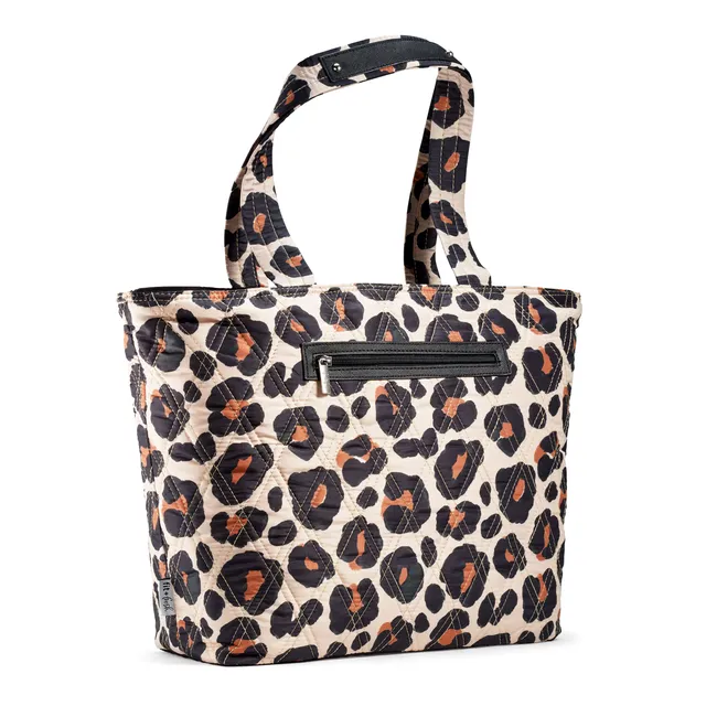 fit-fresh-metro-tote-2-in-1-work-lunch-bag-leopard-18-quilted-laptop-work-tote-w image 1