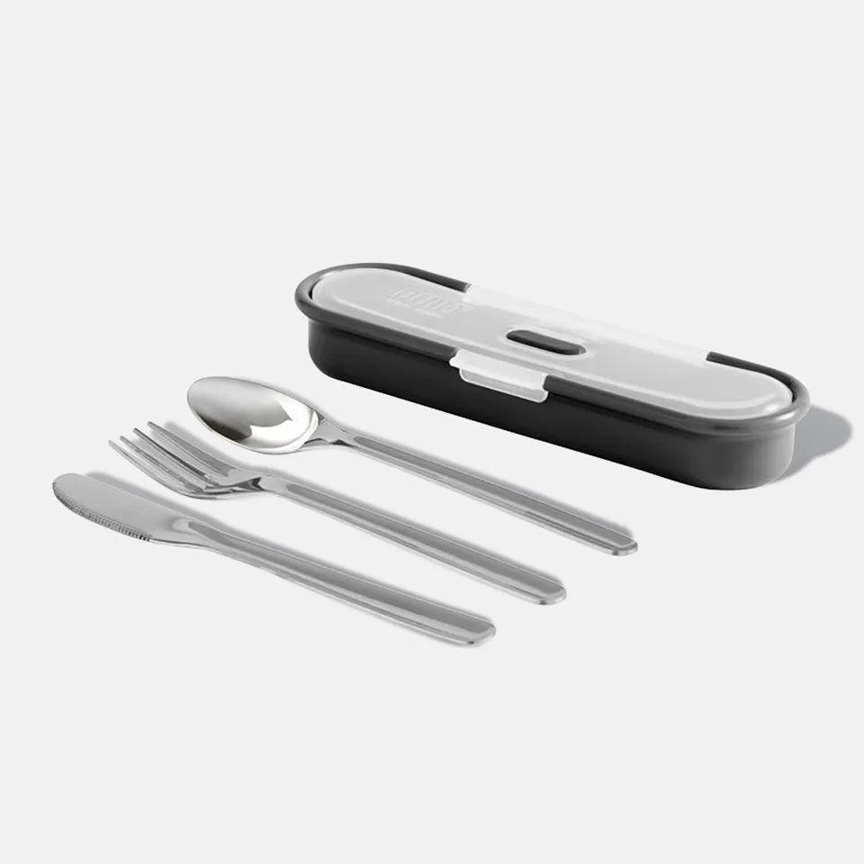 built-gourmet-stainless-steel-utensils-and-case-4-piece-travel-cutlery-set-with- image 1