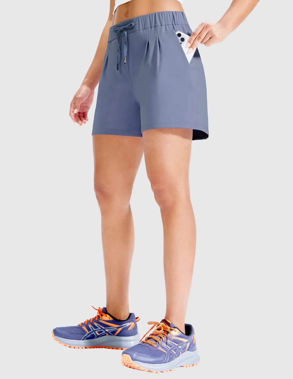mier-women-s-4-inch-nylon-spandex-athletic-workout-shorts image 1