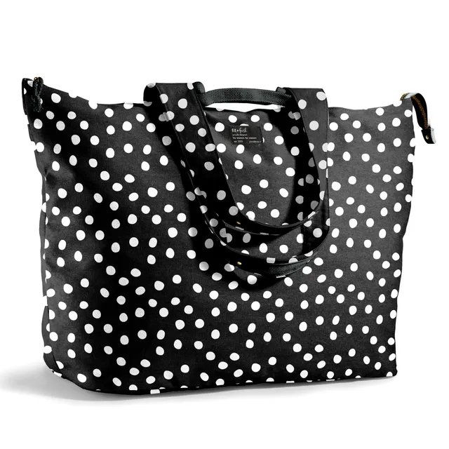 fit-fresh-all-the-things-xl-travel-tote-bag-b-w-dot-extra-large-22-x-18-x-12-zip image 1