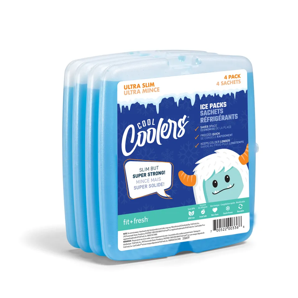 fit-fresh-cool-coolers-kids-slim-ice-packs-clear-blue-4-pack-slim-reusable-lunch image 1
