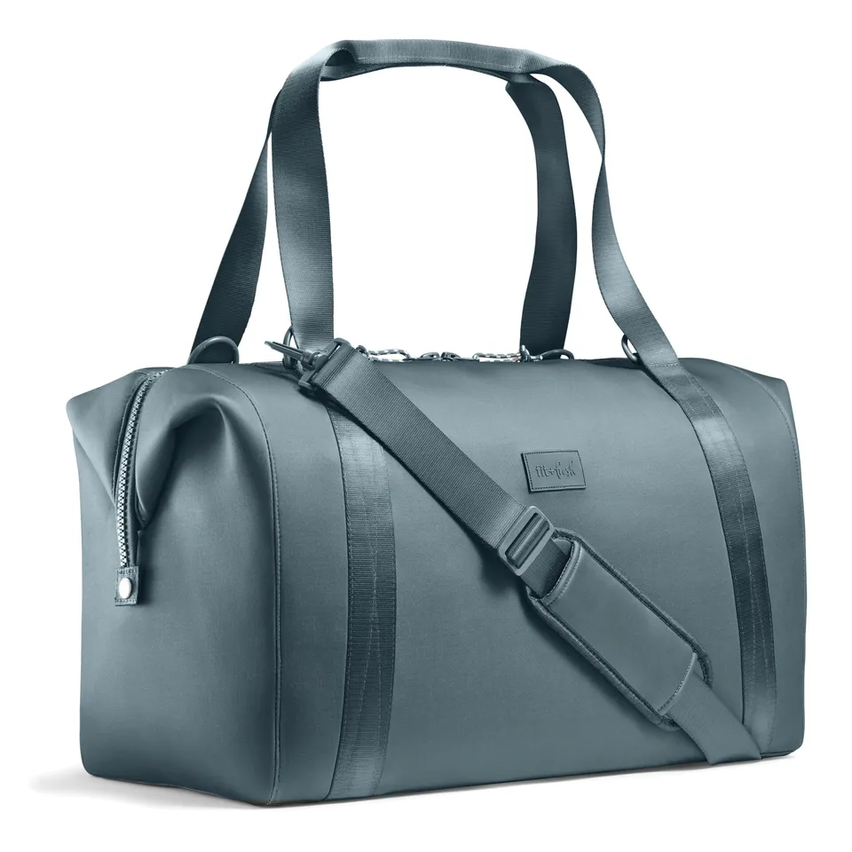 fit-fresh-neoprene-adult-travel-duffel-basalt-19-carry-on-weekender-bag-with-tro image 1