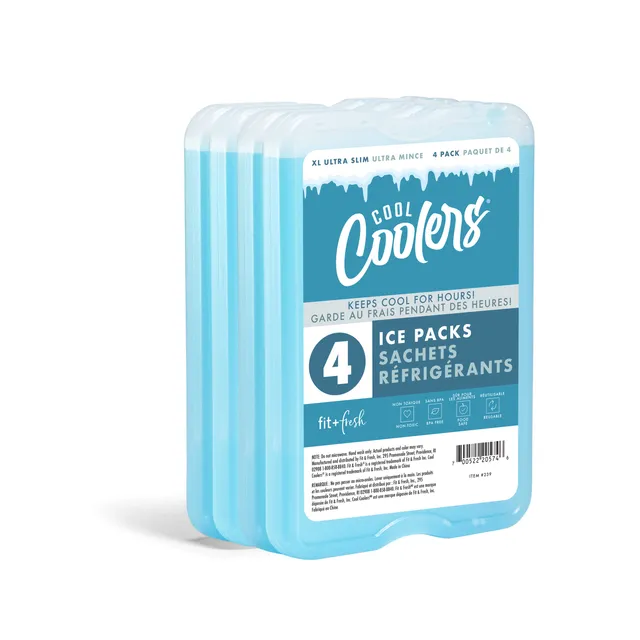 fit-fresh-cool-coolers-xl-hard-ice-packs-clear-blue-extra-large-slim-reusable-ic image 1