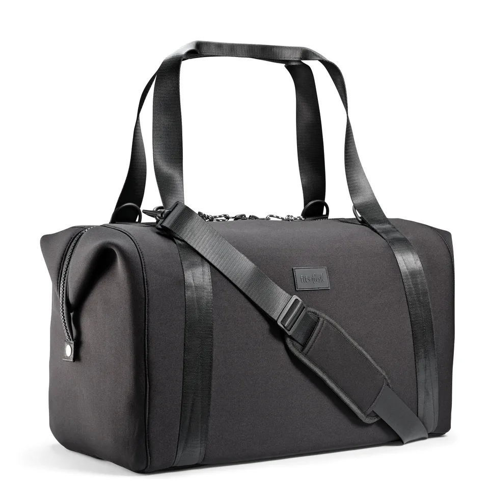 fit-fresh-neoprene-adult-travel-duffel-black-19-carry-on-weekender-bag-with-trol image 1