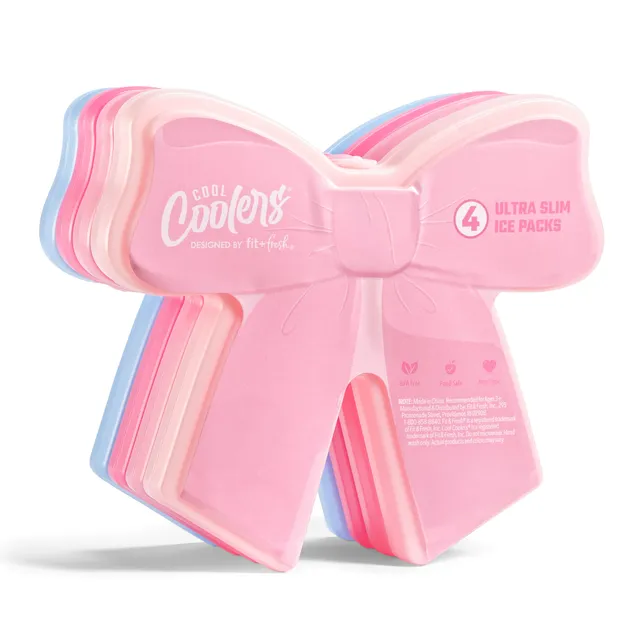 fit-fresh-cool-coolers-kids-shaped-ice-packs-bows-reusable-slim-bow-shaped-lunch image 1