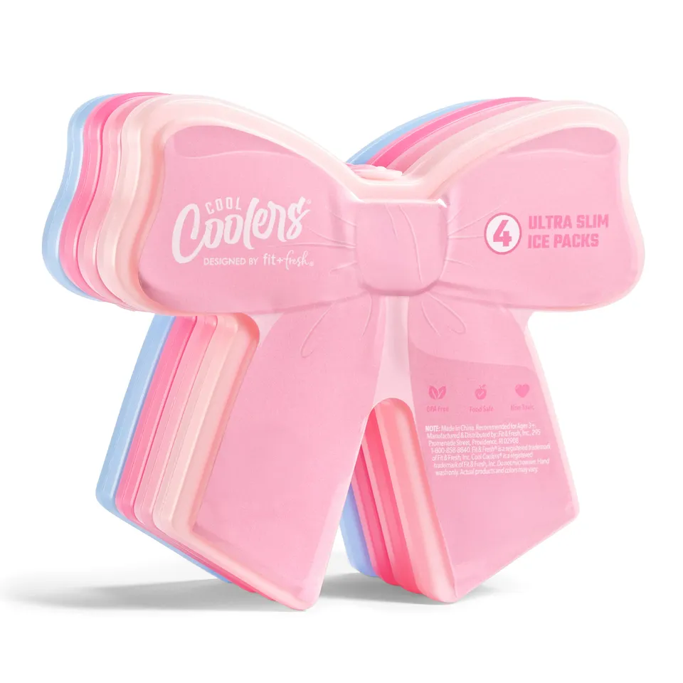 fit-fresh-cool-coolers-kids-shaped-ice-packs-bows-reusable-slim-bow-shaped-lunch image 1