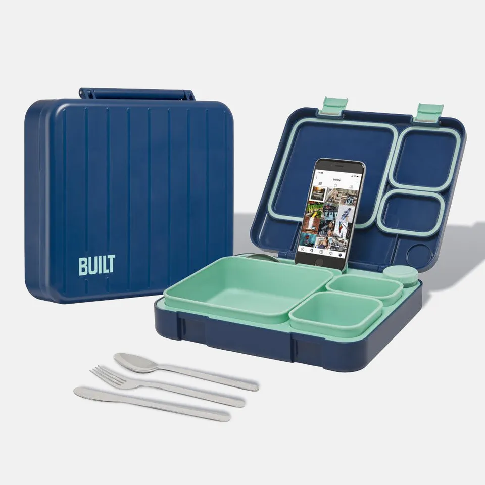 built-bento-lunch-box-with-built-in-phone-stand-3-containers-and-stainless-steel image 1