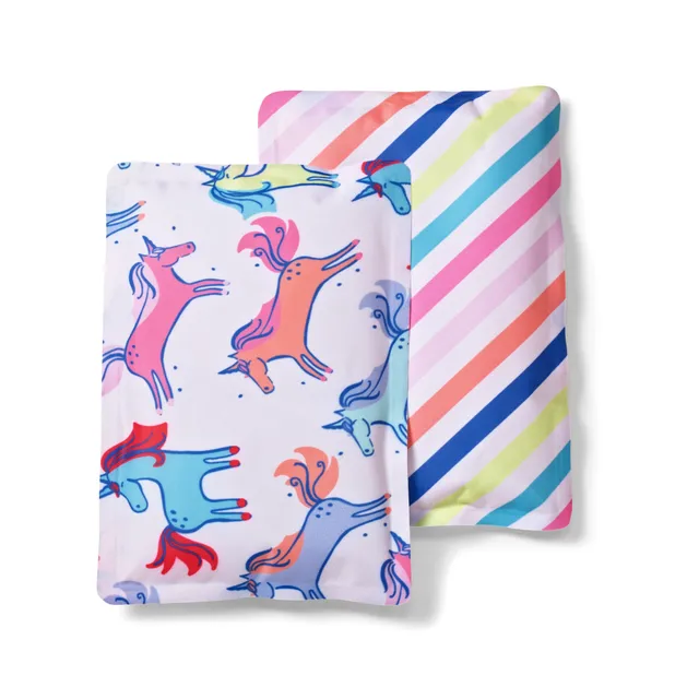 fit-fresh-cool-coolers-soft-ice-packs-unicorn-stripes-set-of-2-reusable-flexible image 1
