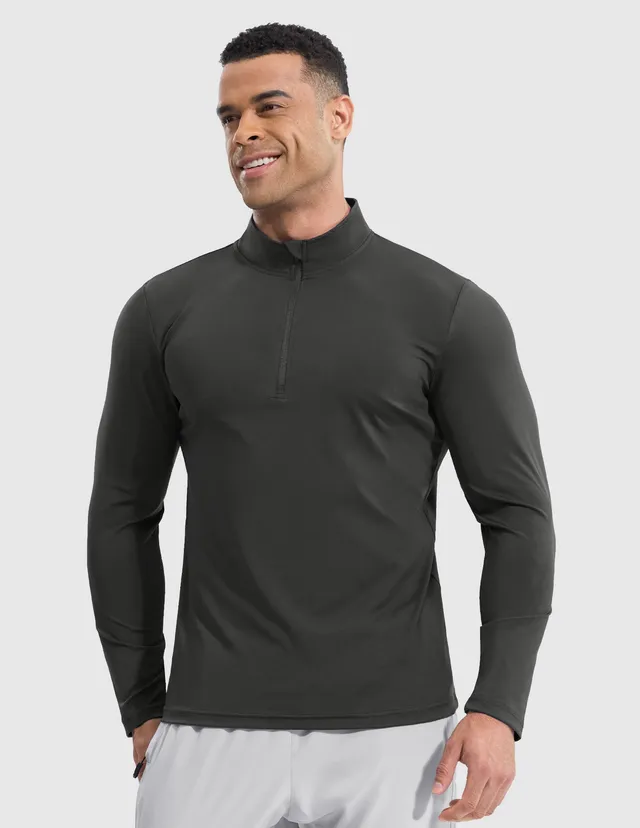 mier-men-s-long-sleeve-1-4-zip-performance-base-layer-shirt image 1