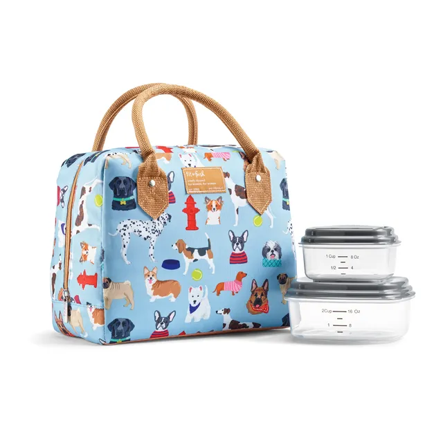 fit-fresh-bloomington-lunch-bag-with-lunch-kit-dog-breeds-print image 1
