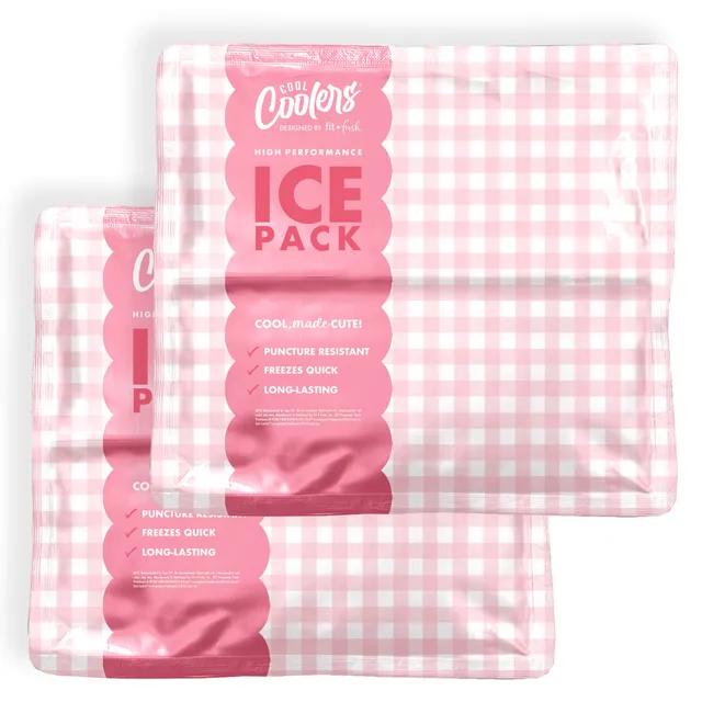 fit-fresh-cool-coolers-xxl-high-performance-reusable-cooler-ice-pack-pink-gingha image 1