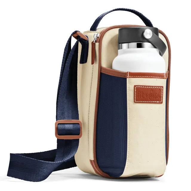 fit-fresh-nina-water-bottle-cooler-crossbody-bag-deluxe-canvas-fits-40oz-tumbler image 1