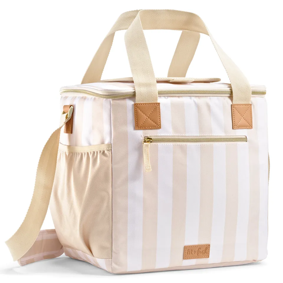 fit-fresh-regatta-24-can-soft-cooler-pina-colada-stripe-insulated-leak-resistant image 1