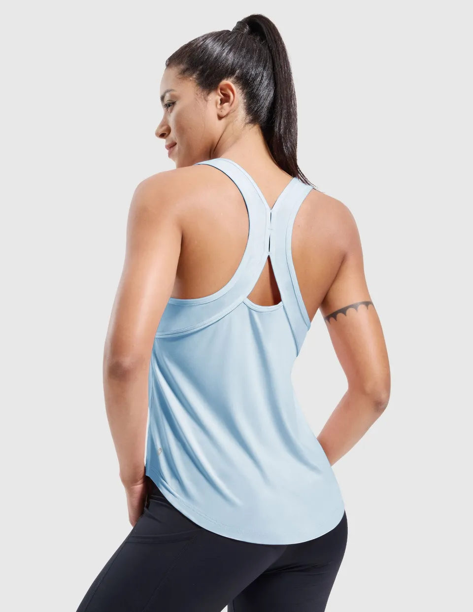 mier-women-s-racerback-tank-top-sleeveless-curved-hem-workout-running-tank-no-bu image 1