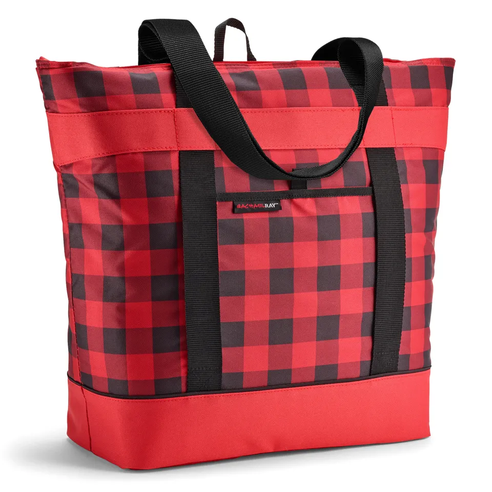 fit-fresh-rachael-ray-jumbo-chillout-cooler-tote-bag-red-buffalo-check image 1
