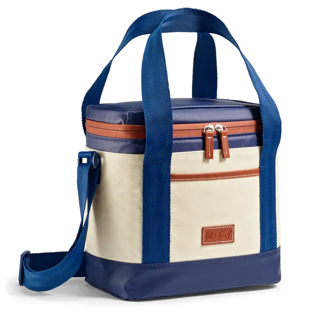 fit-fresh-benson-12-can-soft-cooler-bag-deluxe-canvas-compact-leakproof-insulate image 1