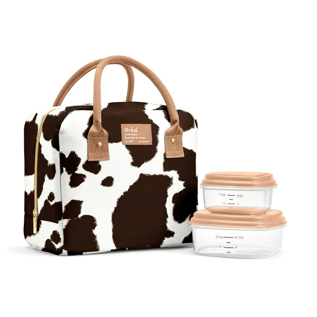 fit-fresh-bloomington-lunch-bag-with-lunch-kit-cowhide-roomy-insulated-lunch-bag image 1