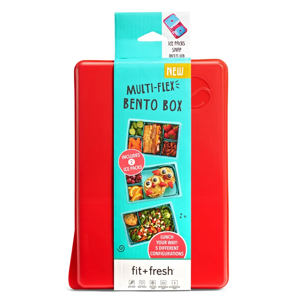 fit-fresh-kids-multi-flex-bento-box-container-red image 1