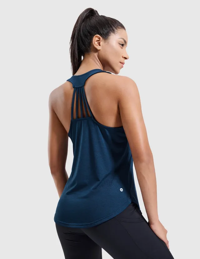 mier-women-s-strapflow-curvy-racerback-tank-top-quick-dry-cut-out-back image 1