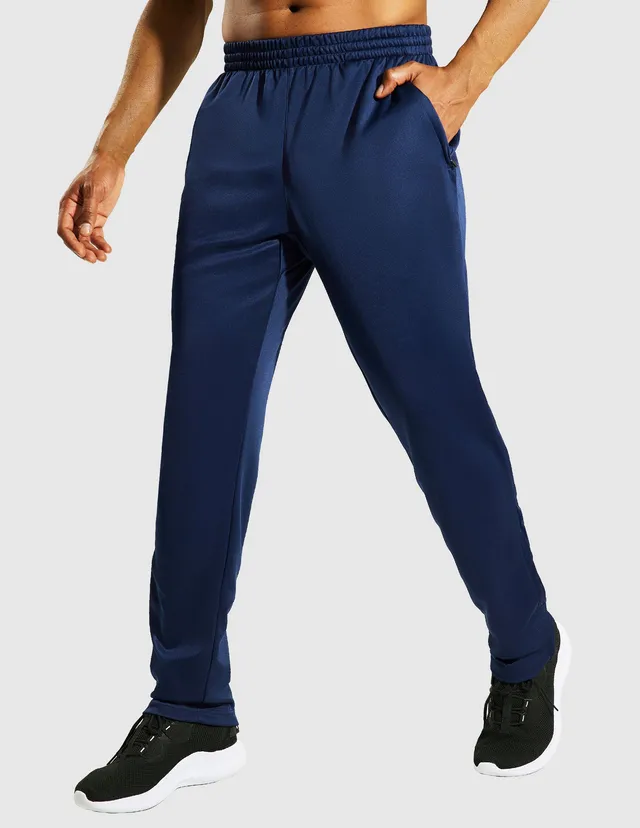 mier-men-s-athletic-joggers-with-pockets-double-knit-track-pants-with-zip-pocket image 1