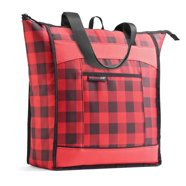 rachael-ray-chillout-cooler-tote-bag-red-buffalo-check-16-5-x-13-5-x-6-insulated image 1