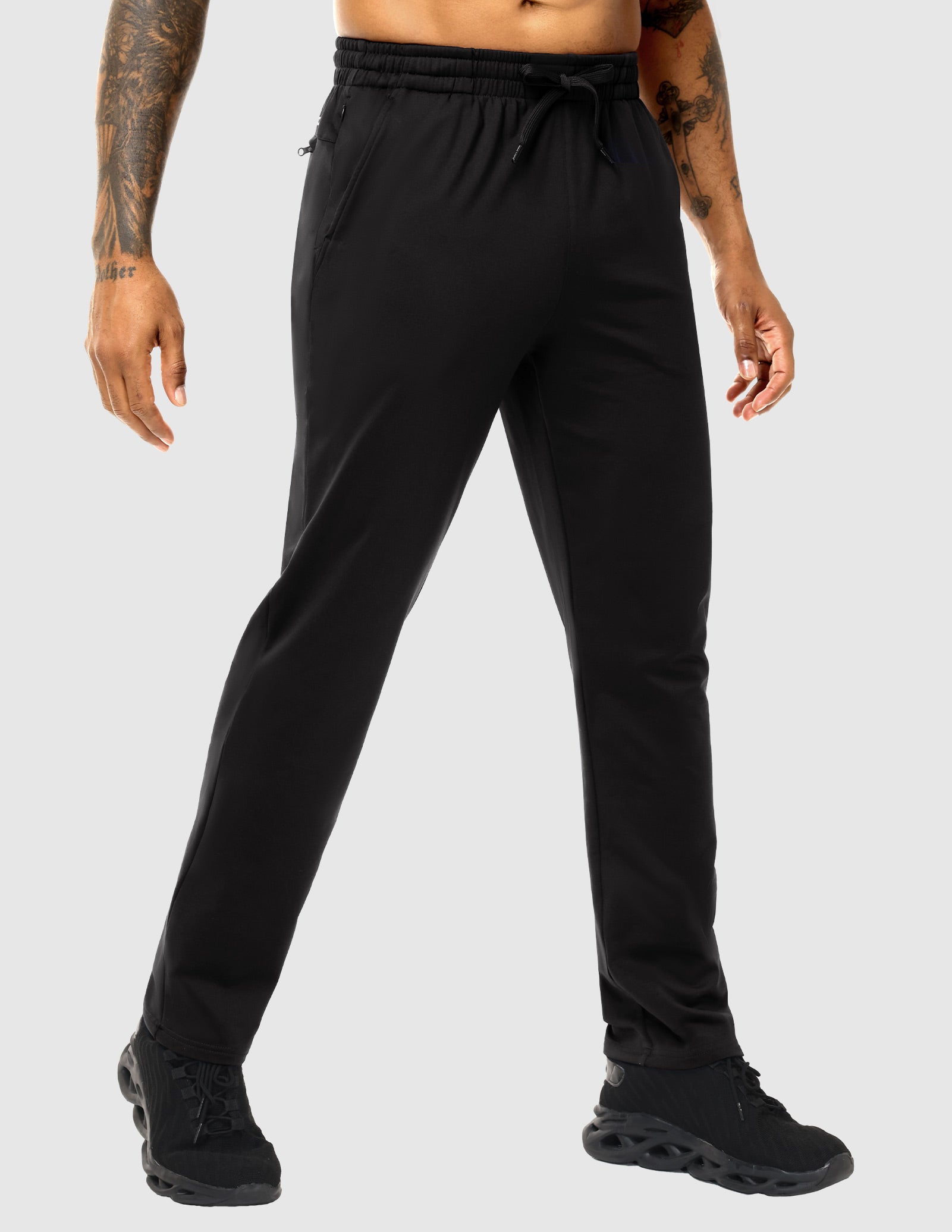 mier-men-s-fleece-lined-athletic-pants-cold-weather-joggers-with-4-pockets-and-z image 4