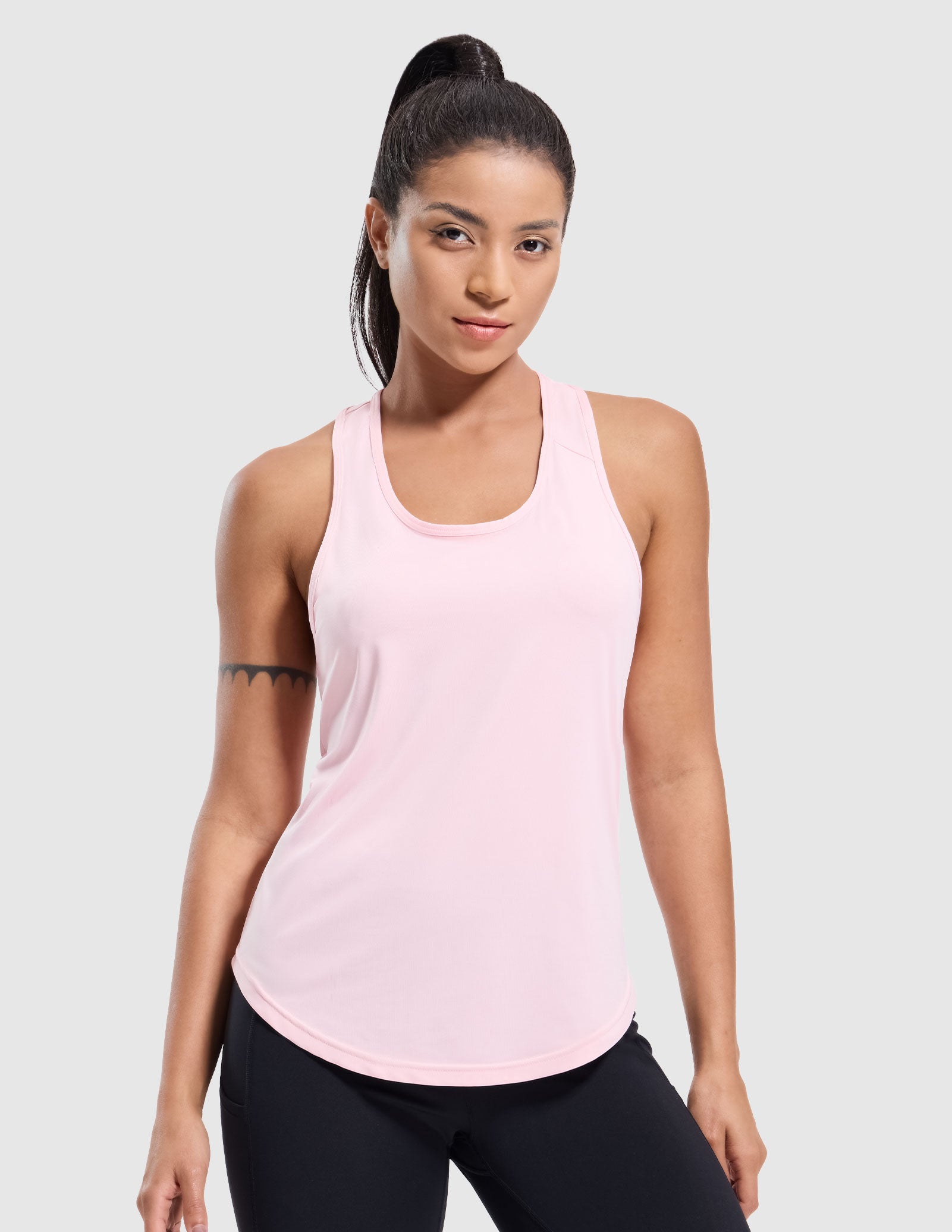 mier-women-s-racerback-tank-top-sleeveless-curved-hem-workout-running-tank-no-bu image 6