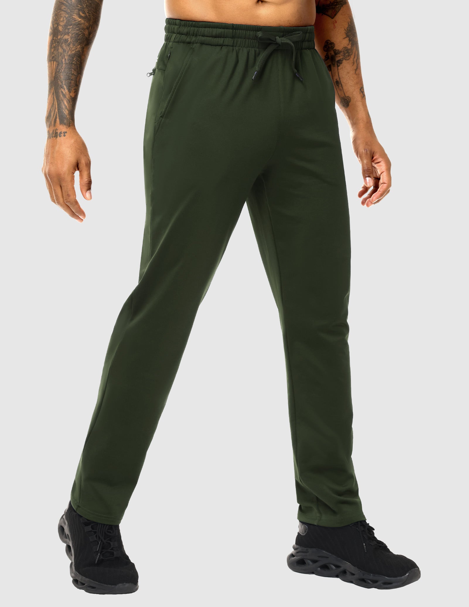 mier-men-s-fleece-lined-athletic-pants-cold-weather-joggers-with-4-pockets-and-z image 2