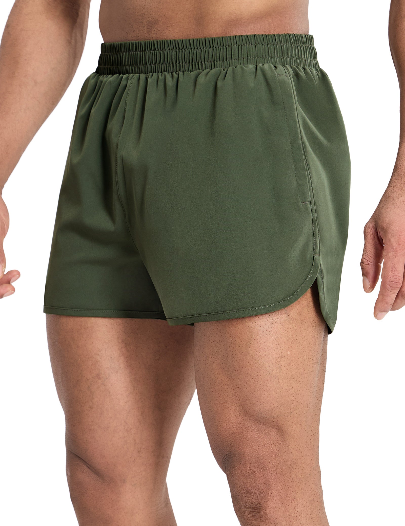mier-pacelite-men-s-3-split-running-shorts-with-brief-lightweight-quick-dry-race image 2