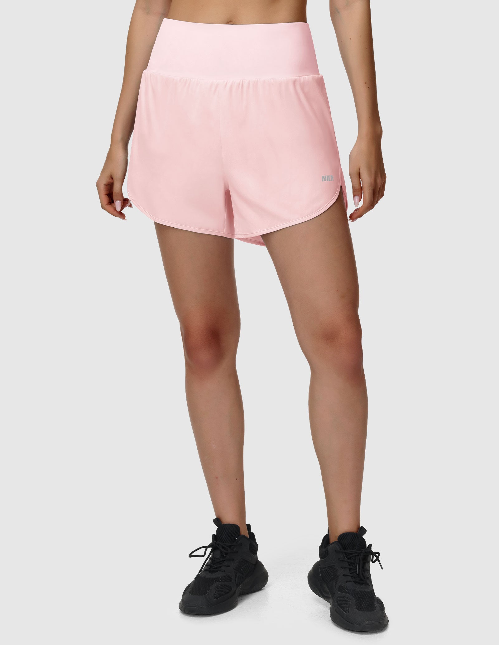 mier-women-s-pacelite-2-in-1-3-inch-running-shorts-with-back-zipper-pockets image 1