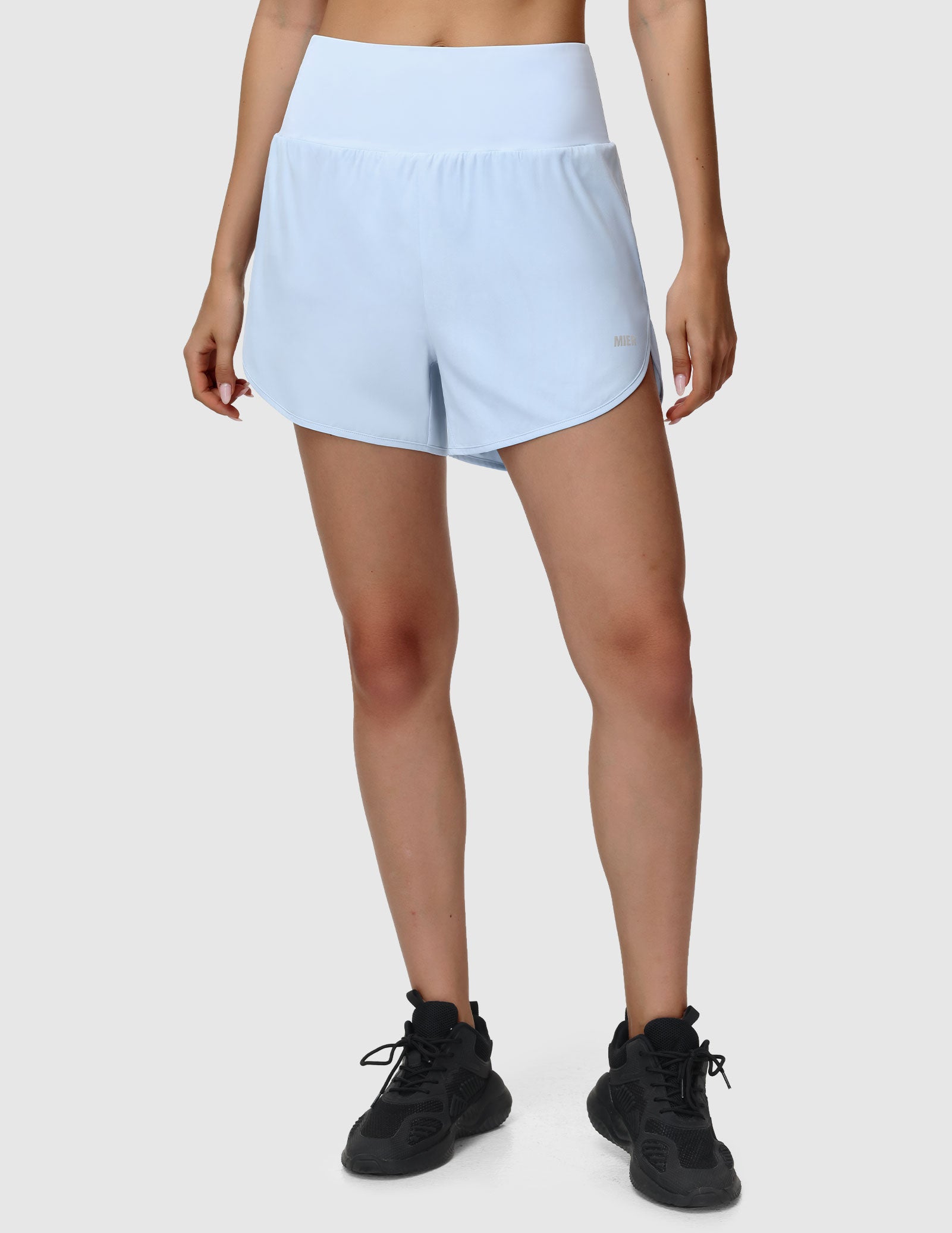 mier-women-s-pacelite-2-in-1-3-inch-running-shorts-with-back-zipper-pockets image 7