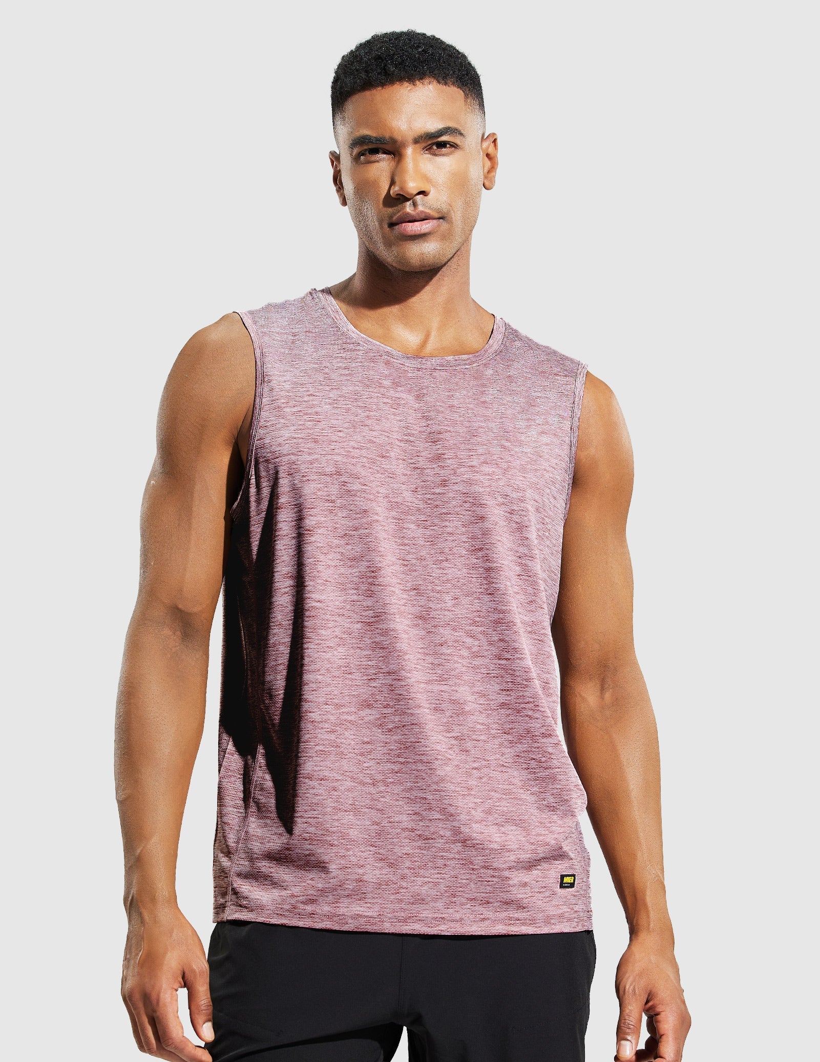 mier-men-s-sleeveless-athletic-training-tee-4-way-stretch-mesh-tank image 3