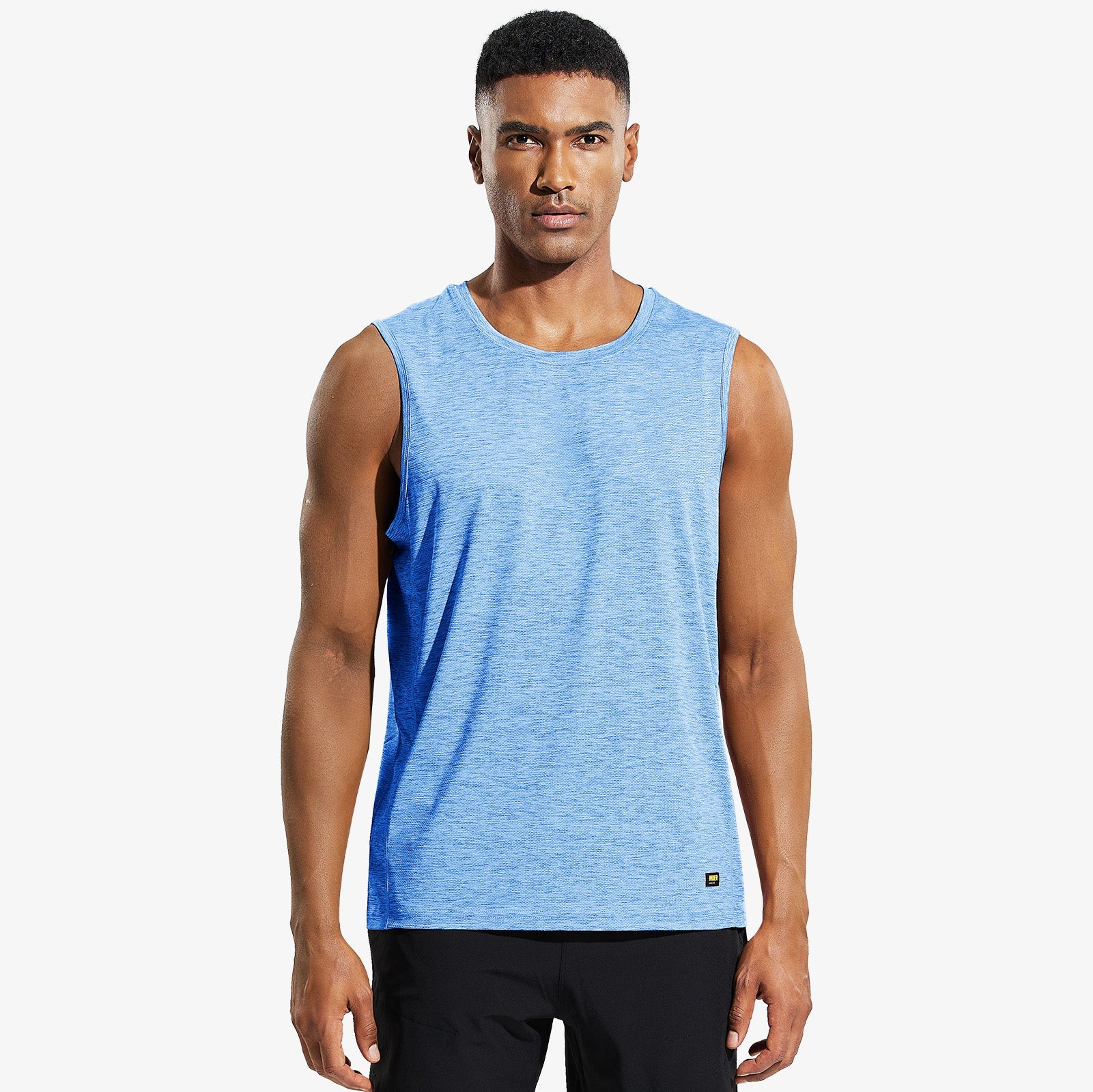 mier-men-s-sleeveless-athletic-training-tee-4-way-stretch-mesh-tank image 2