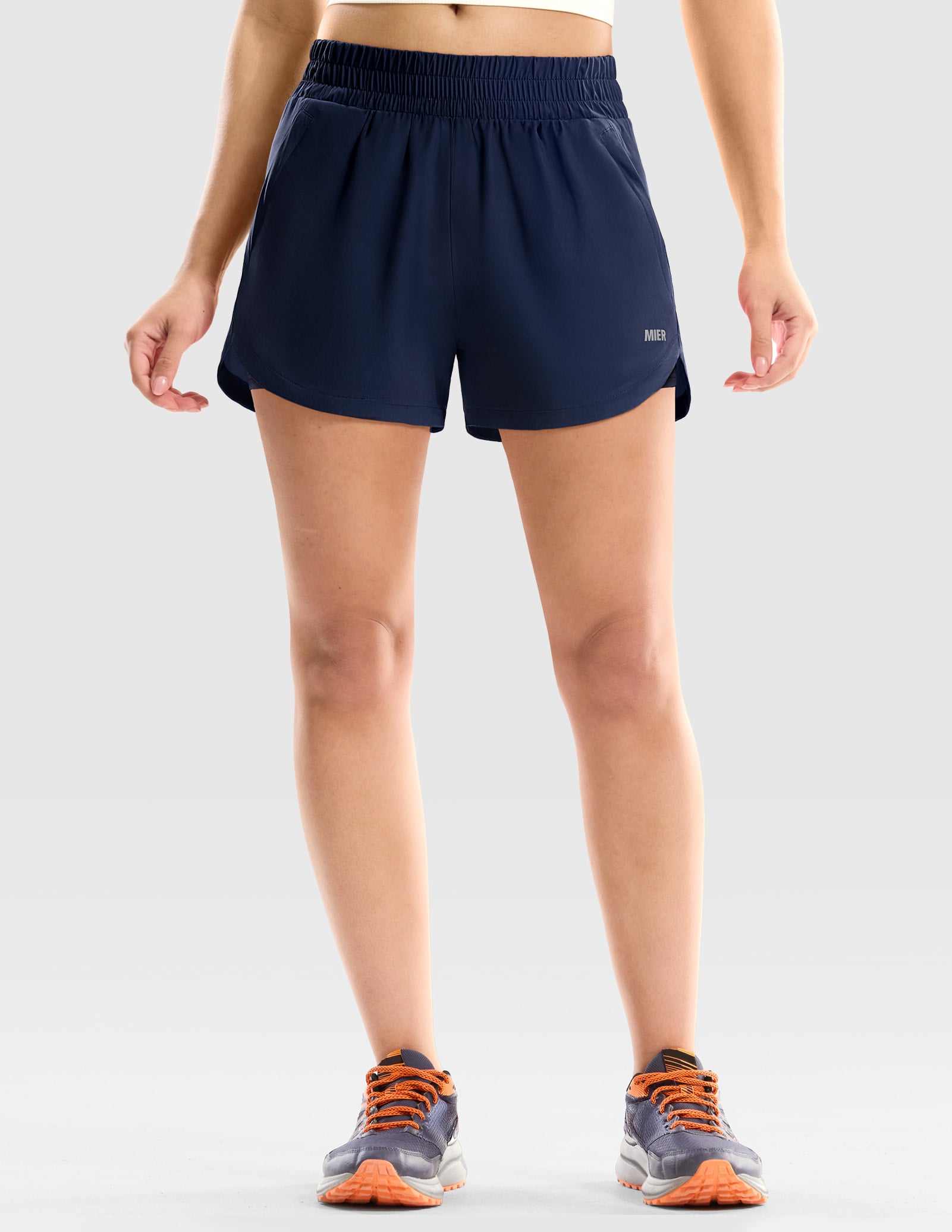 mier-pacelite-women-s-3-2-in-1-running-shorts-with-zipper-pockets image 2