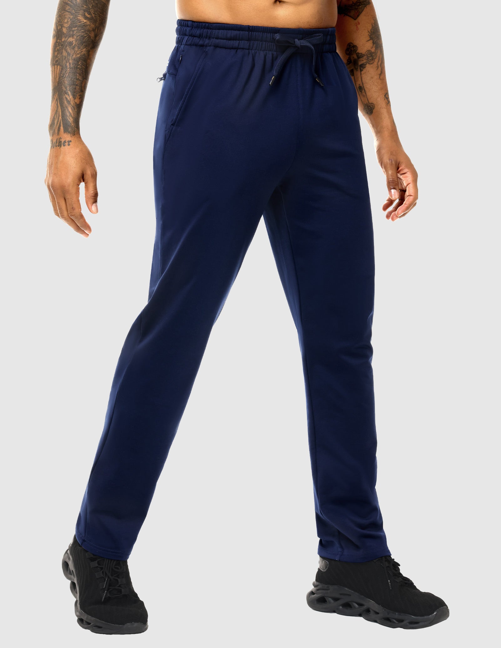 mier-men-s-fleece-lined-athletic-pants-cold-weather-joggers-with-4-pockets-and-z image 3