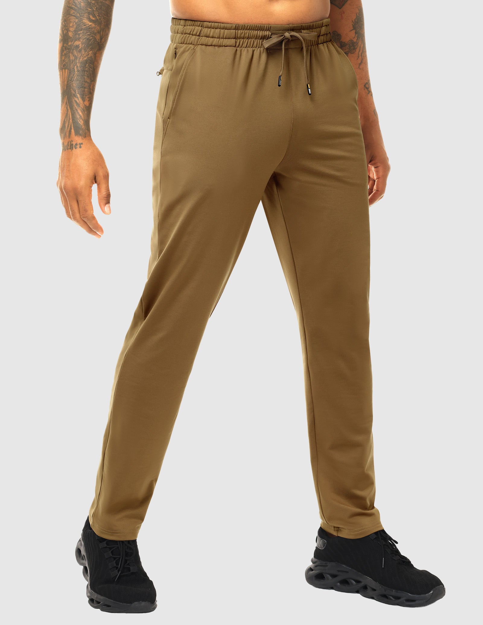 mier-men-s-fleece-lined-athletic-pants-cold-weather-joggers-with-4-pockets-and-z image 1
