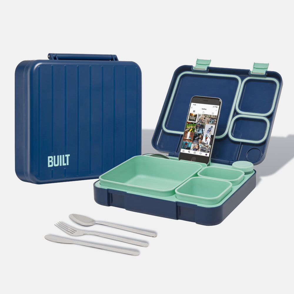 built-bento-lunch-box-with-built-in-phone-stand-3-containers-and-stainless-steel image 1