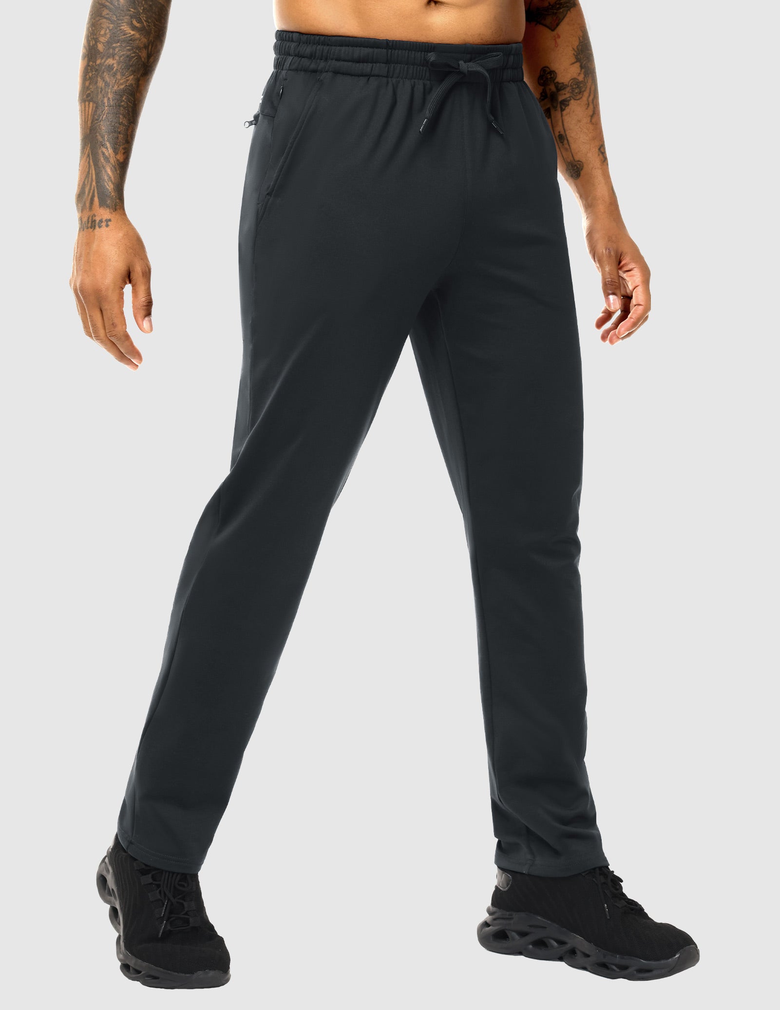 mier-men-s-fleece-lined-athletic-pants-cold-weather-joggers-with-4-pockets-and-z image 5